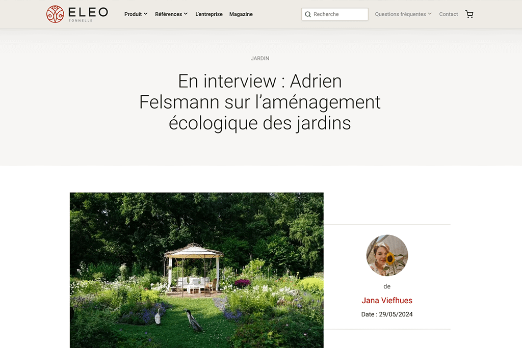Interview Adrien Felsmann sur l'aménagement écologique des jardins