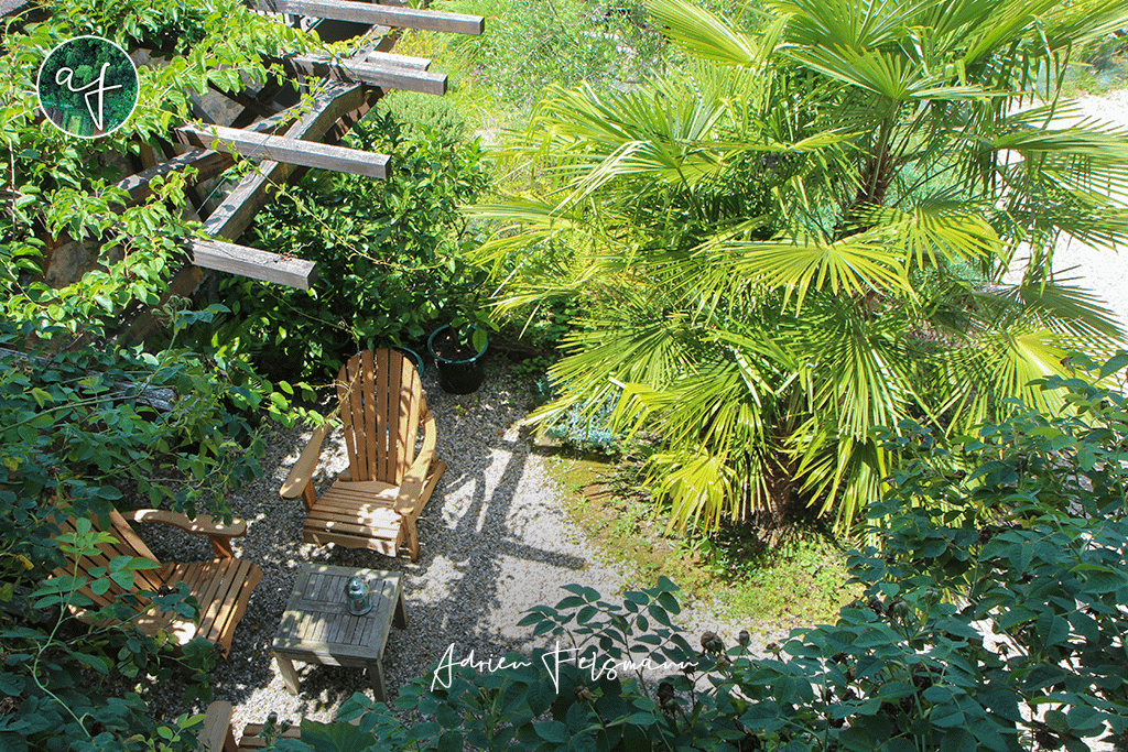 Salon de jardin sous la pergola
