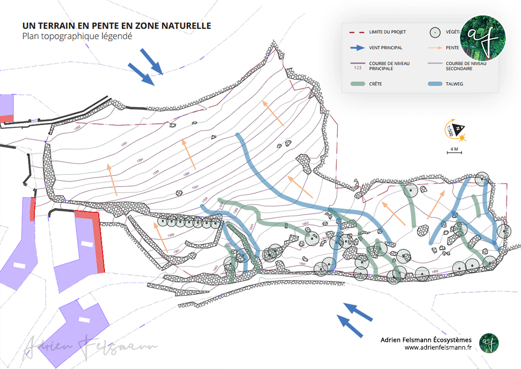 Diagnostic paysager plan topographique