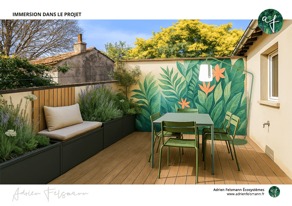 Réalisation d'un aménagement paysager pour une terrasse à Toulouse