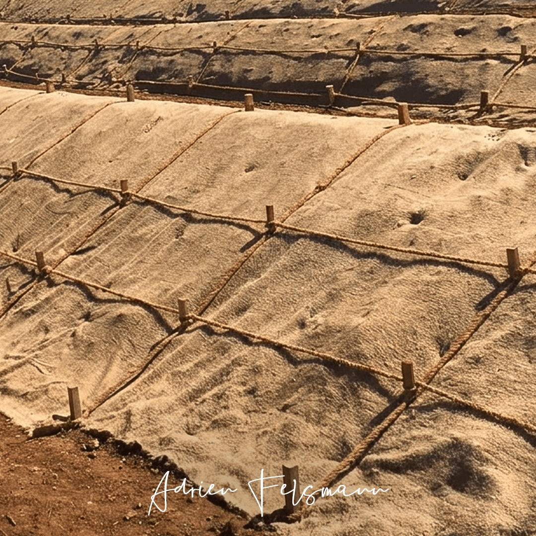 Géotextile naturel en sisal alternative à la bâche plastique sur talus