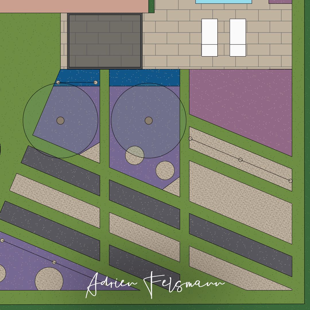 Plan de conception d'un jardin inspiré par l'agroforesterie à Toulouse