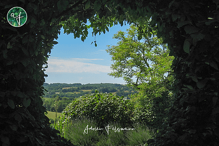 Vue sur le grand paysage depuis le jardin de la Mothe