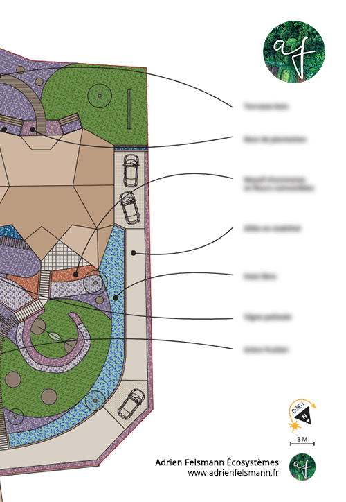 Plan de conception d'un jardin écologique à Toulouse en Occitanie